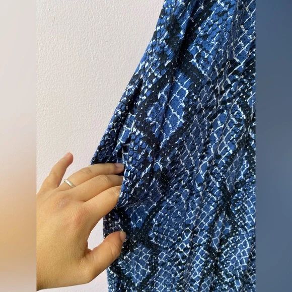 Free People Blue Snake Print Jumpsuit large - Picture 4 of 10